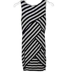 Bailey 44 Black and White Stripe Bandage Dress